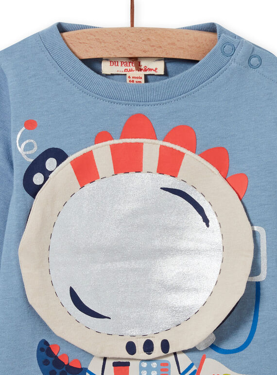 Baby boy's horizon blue dragon animation t-shirt MUPLATEE1 / 21WG10O2TML216