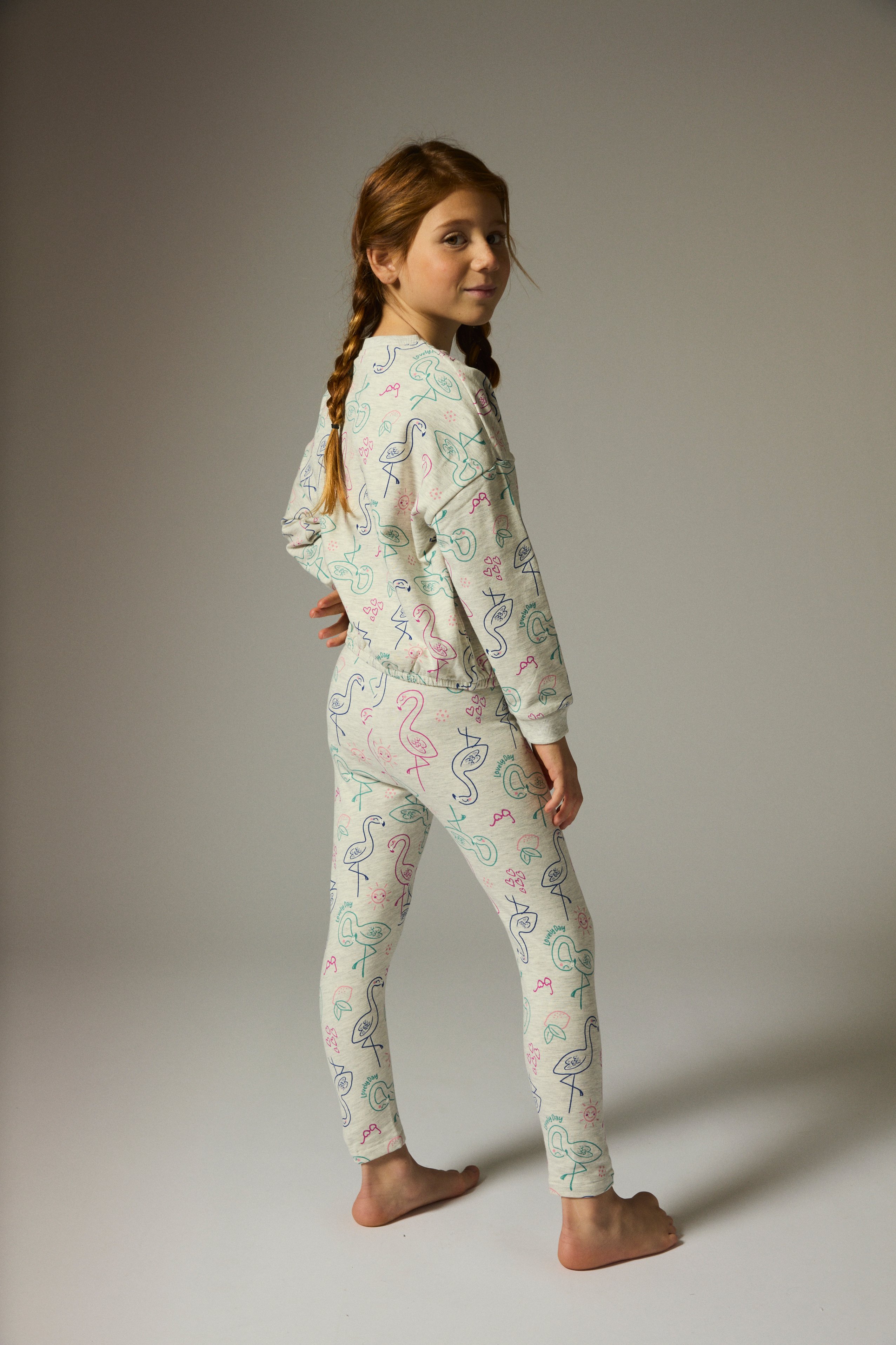 Girl's mottled grey pyjamas