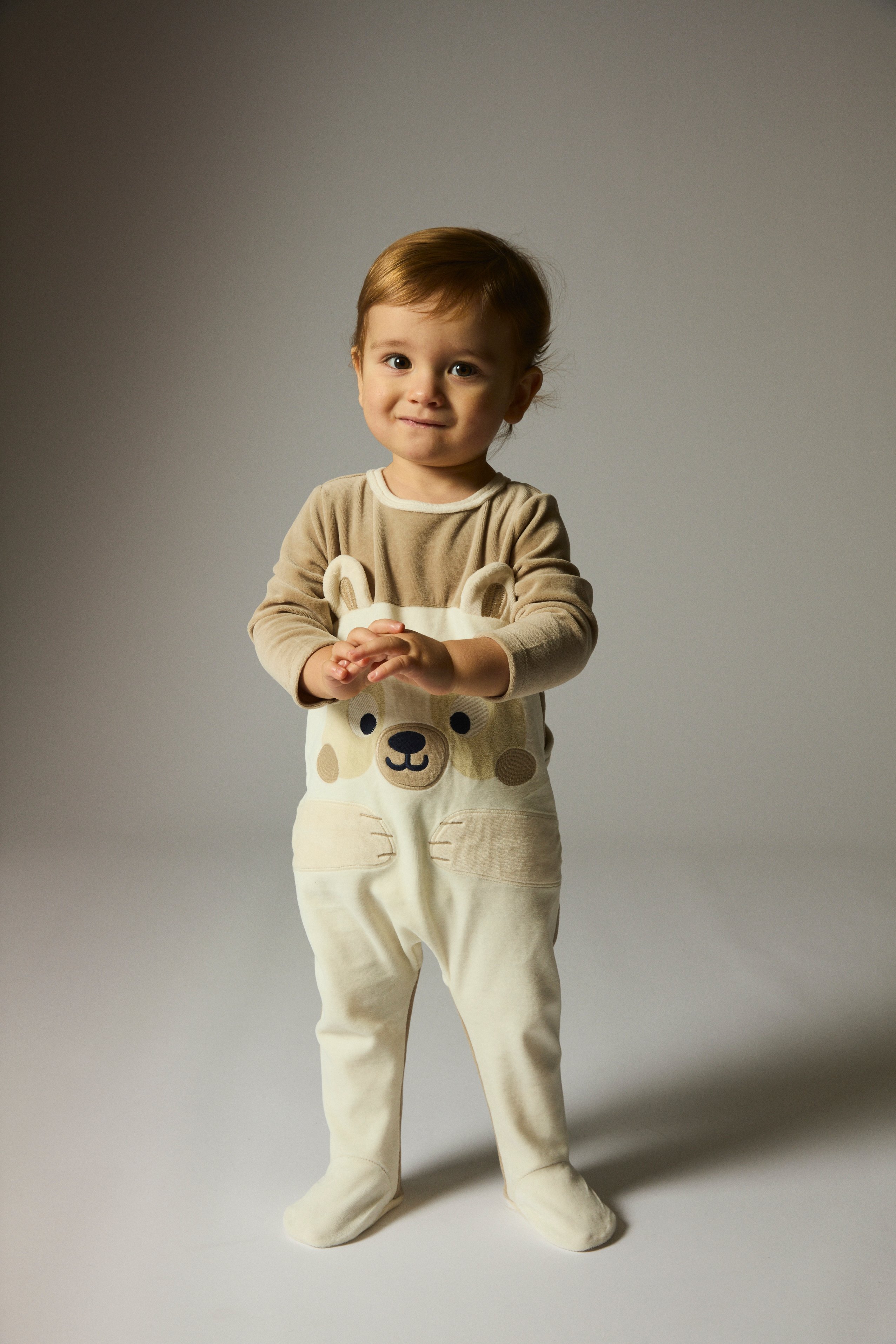 Baby boys' dark beige rompers